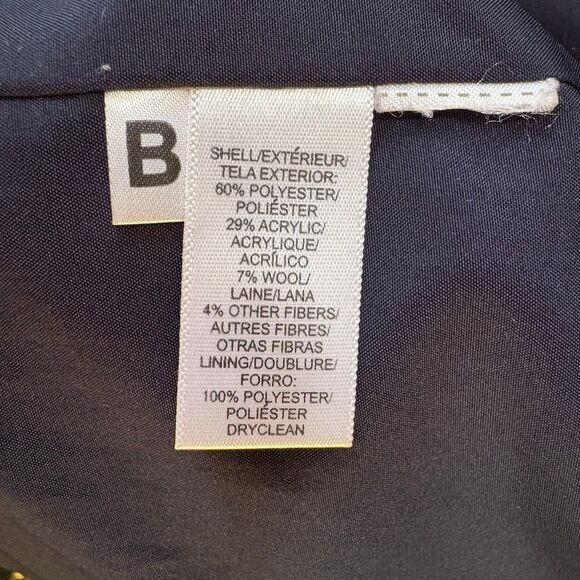 Ann Taylor LOFT Red Leopard Print, Funnel Neck, Navy Blue Coat size M - Picture 10 of 10